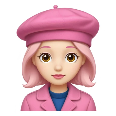 a pink beret hat sticker
