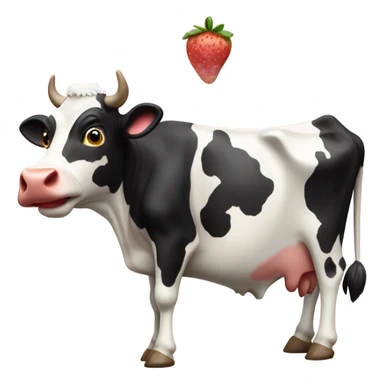 strawberry cow sticker