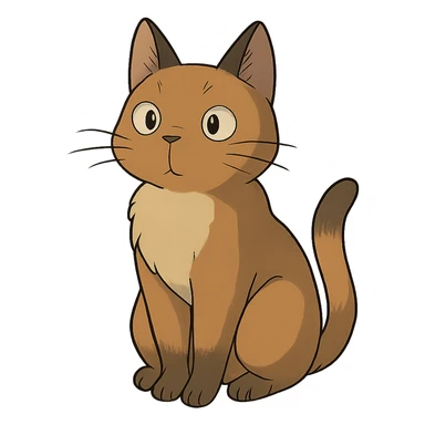 cat ghibli style sticker