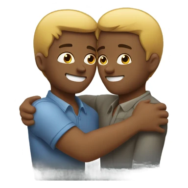 Two men tenderly embracing sticker