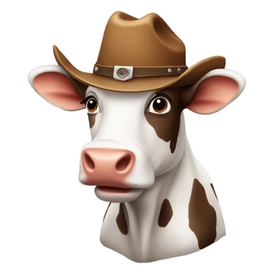 Cow with a cowboy hat sticker