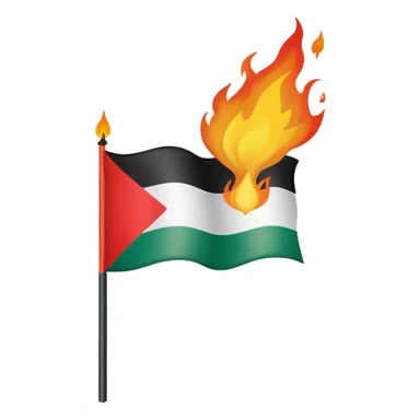 Palestine flag burning with stylized flames sticker