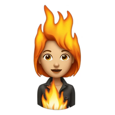 Marketing girl on fire sticker