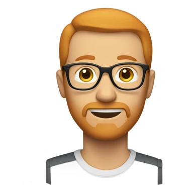 white man, balding ginger hair, ginger sideburns, glasses sticker