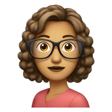 Femme énervée coupe au carré, avec lunettes carré sticker