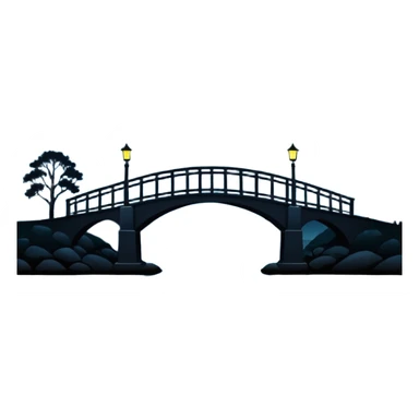 night time landscape with a bridge sticker