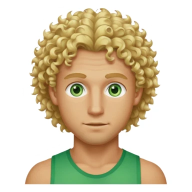 Athletic man with blond curly hair, and light green eyes  sticker