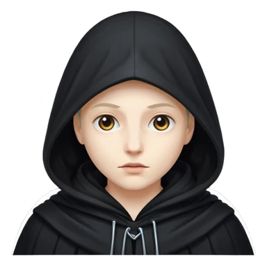 A shadowy figure wearing a hooded cloak sticker