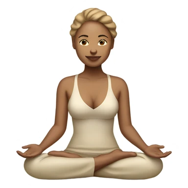 Woman in Lotus Position Light Skin Br sticker
