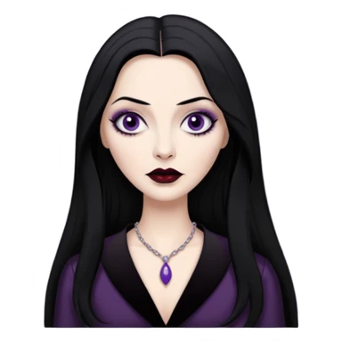 morticia addams disheveled hair sticker