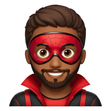 Miles Morales with beard, eye mask, low fade sticker