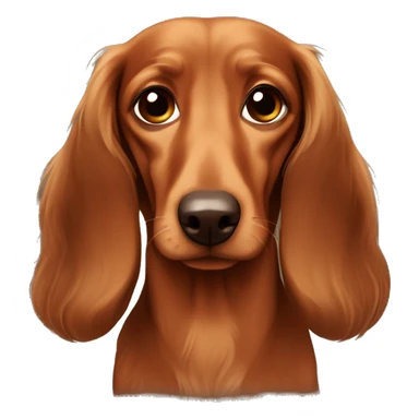 Sad Long-haired brown-reddish dachshund sticker