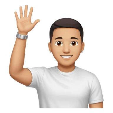 joven trigueno corte de pelo daddy yankee sonrisa bonita mano arriba sticker