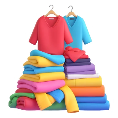 pile of fashionable clothes sticker