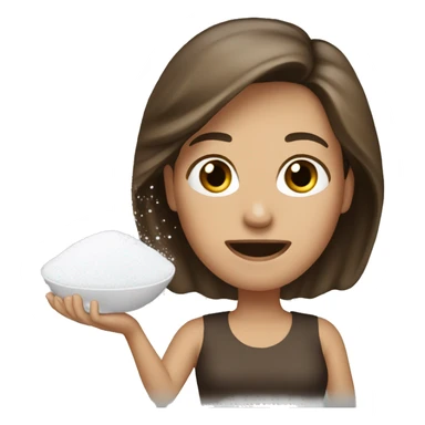 Lady brown hair throwing salt sticker