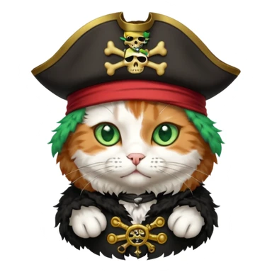 cat wearing a pirate hat sticker