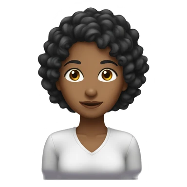 brown girl with long curly black hair  sticker