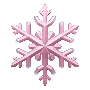 pale pink snow flake 3d bold ice translucent texture sticker