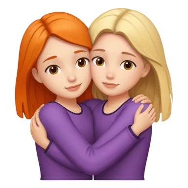 Two girls hugging each other sticker