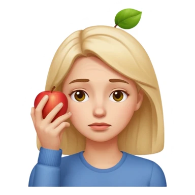 woman looking dizzy with hand on forehead, cartoonish, apple style emoji sticker