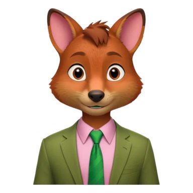 Nick Wilde (pink shirt, green tie, no suit) from the Zootopia Disney movie sticker
