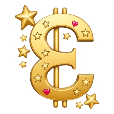 united states dollar sign with stars and hearts and sparkles sticker