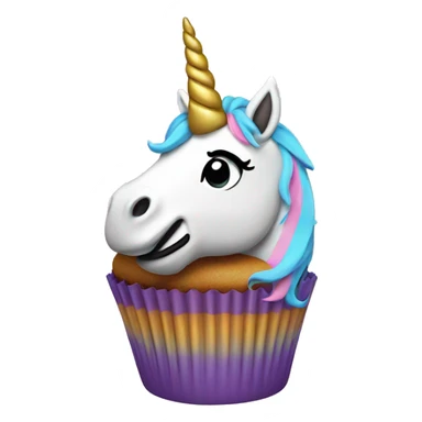 Unicorn cupcake sticker