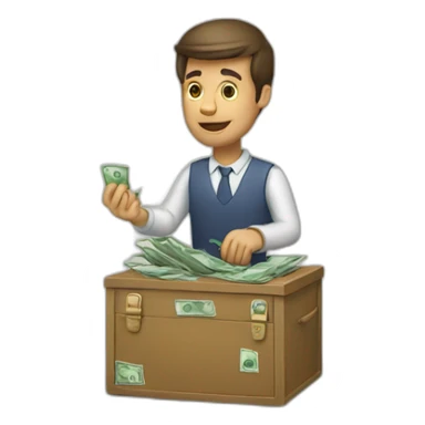 a man take money from distrubuter sticker