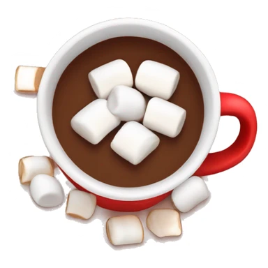 Light red mug of hot chocolate with marshmallows  sticker