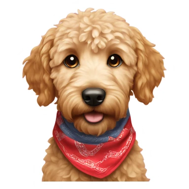 mini golden doodle with a bandana around neck sticker