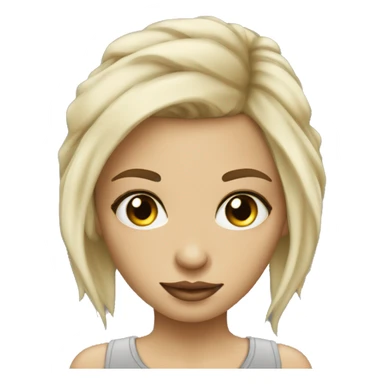 Blonde girl grey eyes tattooed  sticker