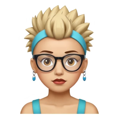 extreme mohawk person face headband glassess lots of makeup sticker