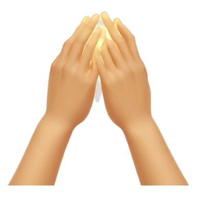  Two hands touching, radiating light sticker