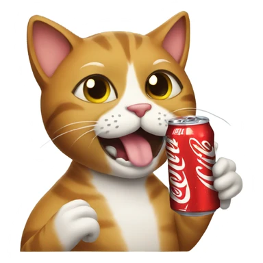 Cat drinking coke  sticker