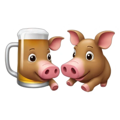 Cochons qui boit une bière sticker