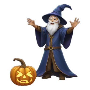 wizard casting a spell sticker