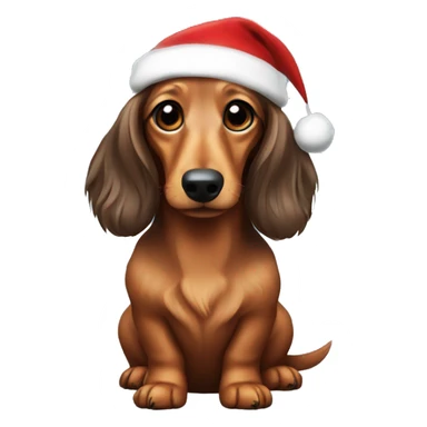 Christmas long haired dachshund  sticker