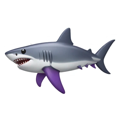 Shark with eggplant attached to groin sticker
