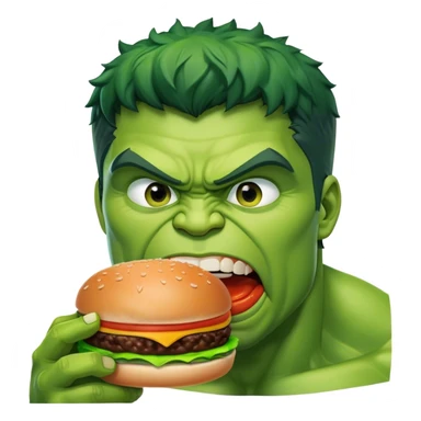 hulk eating burger sticker