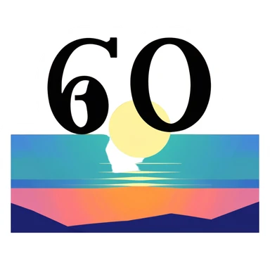 Letters 6 and 7 next to each other in the sunset sticker