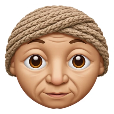 full face with nose, eyes, lips etc. look like knitted sticker