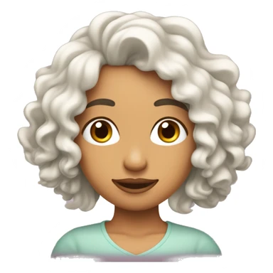 Hada de pelo rizado con un tulipán sticker