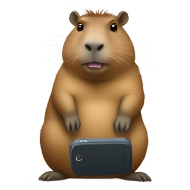 capybara takes video on phone sticker