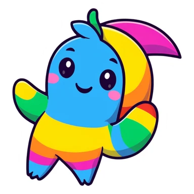 zesty hand gesture outlined with vibrant rainbow accents sticker