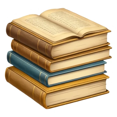 could they be a satck of known books but one of them is opened like at the bottom sticker