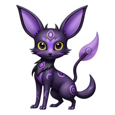 Noibat-Umbreon-Espeon-hybrid, full body, intricate markings sticker