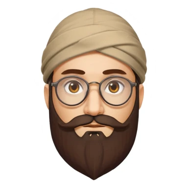 A kashmiri  criminal daku whose white face is somewhat triangular and  wears specs and has brown golden eyes with sticker