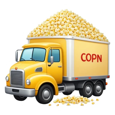 A truck loaded with popcorn sticker