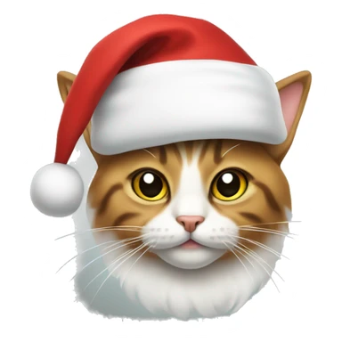 Cat with a Santa hat sticker