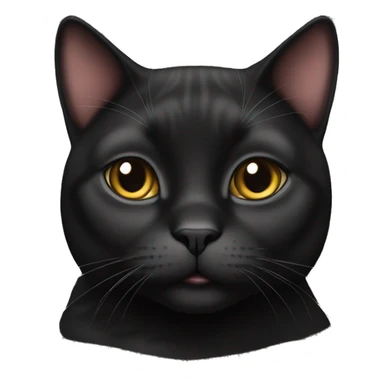 Fat black female cat  sticker